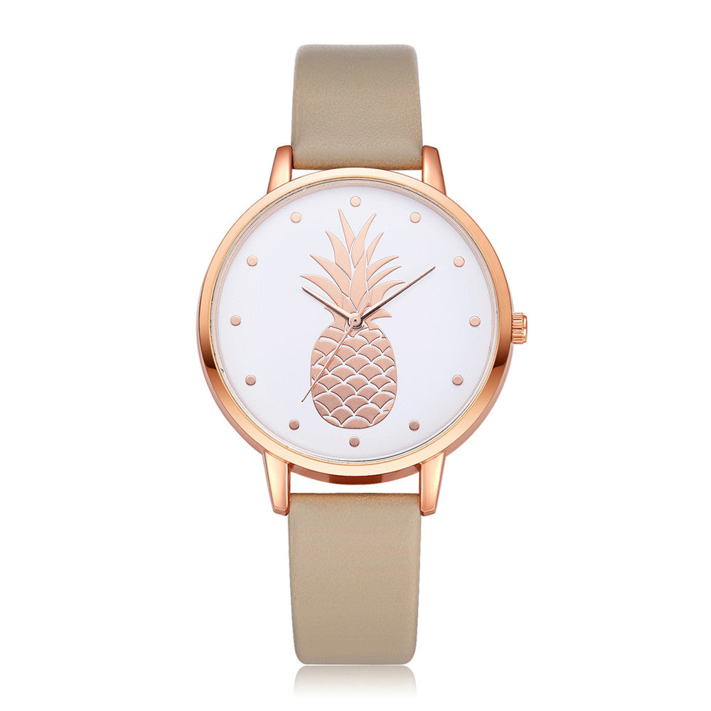 Top Pineapple Pattern Casual Quartz Watch
